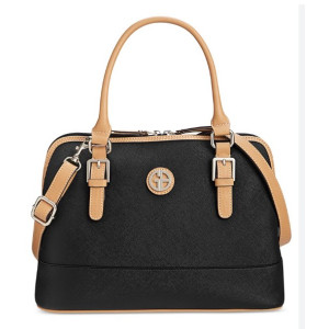 GIANI BERNINI Saffiano Dome Satchel Black
