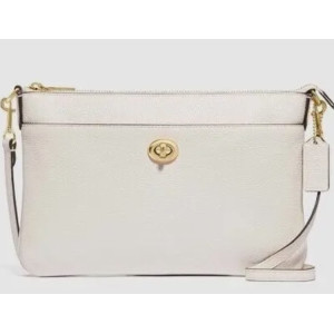 COACH Polly Leather Crossbody Chalk